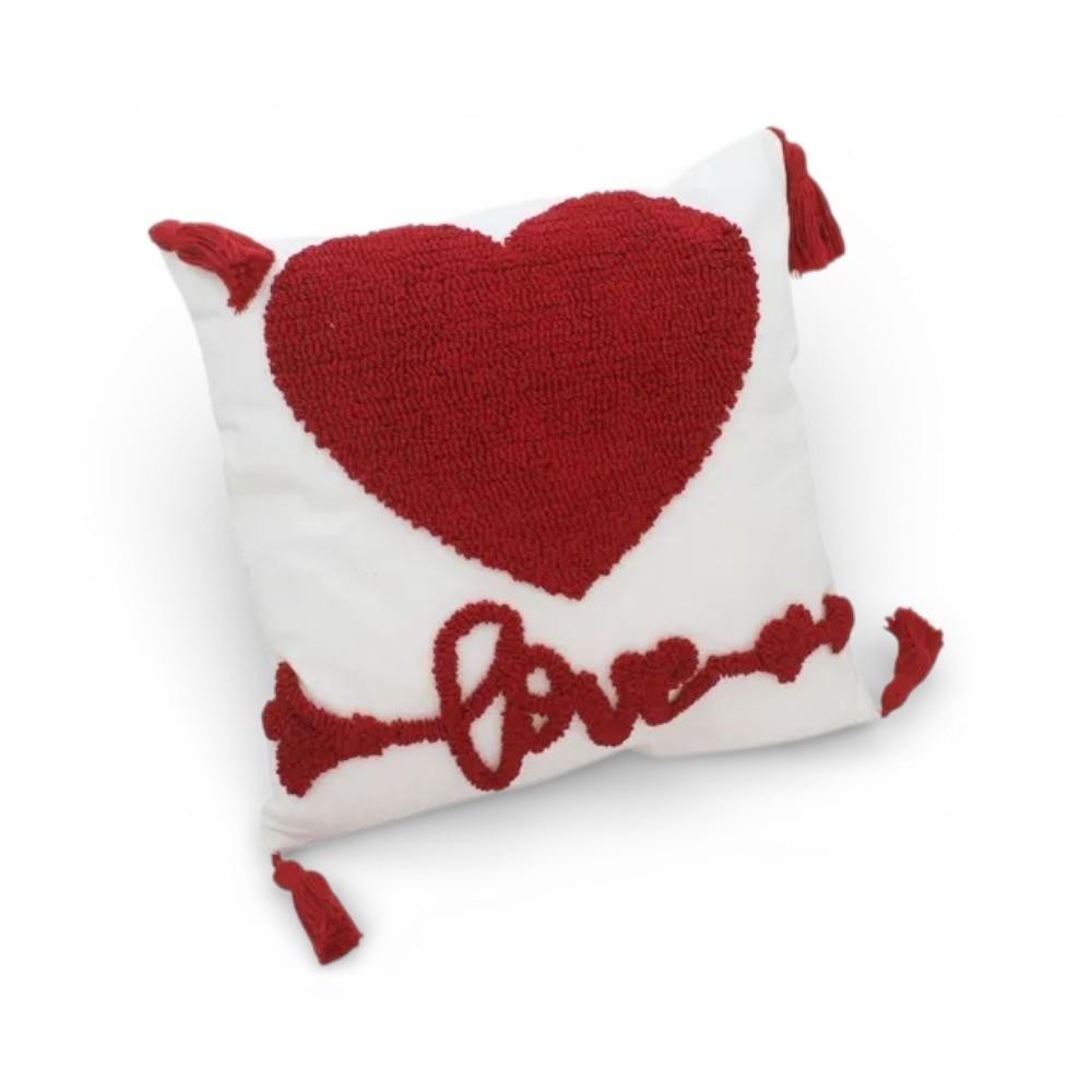 CUSCINO QUADRATO CON RICAMO LOVE 45X45